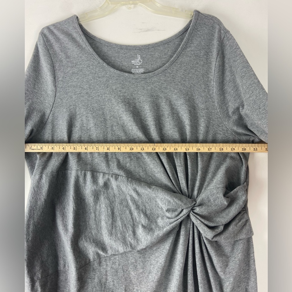 Belle Sky Gray Jersey Long Sleeve Maternity Dress Sz 1X (sku 191) - Picture 13 of 13